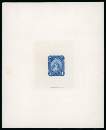 Stamp of Egypt » 1867-69 Penasson » Essays 1867 Essay of the National Banknote Co., New York: 1pi blue on India paper, mounted on card, very fine and scarce (Nile Post E34)