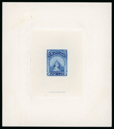 Stamp of Egypt » 1867-69 Penasson » Essays 1867 Essay of the National Banknote Co., New York: 2pi blue on India paper, mounted on card, very fine and scarce (Nile Post E35)