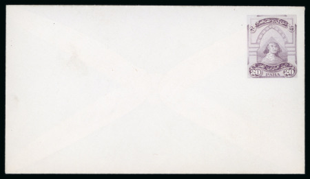Stamp of Egypt » 1867-69 Penasson » Essays 1867 Essay of the National Banknote Co., New York: 20pa light mauve envelope on white paper, very fine and scarce
