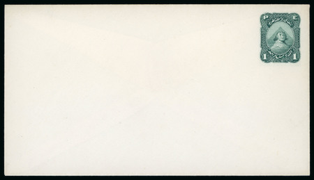 Stamp of Egypt » 1867-69 Penasson » Essays 1867 Essay of the National Banknote Co., New York: 1pi dark green, envelope on white paper, very fine and scarce (Nile Post E34a)