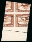 Stamp of Egypt » Airmails 1929 Airmail 27m brown, Royal oblique perforations in mint nh bottom marginal vertical pair, fresh, very fine and scarce