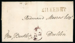 Stamp of Ireland » Postal History (Arranged alphabetically by County) Kilkenny - Ballingarry to Tullaroan: 1737-1860 Attractive group of eight-nine covers or part covers mounted on 68 album pages, showing an array of postal markings including mileage mkgs BALLINGARY/55 in red, CALLAN/65 in