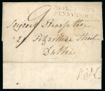 Stamp of Ireland » Postal History (Arranged alphabetically by County) Kilkenny - Ballingarry to Tullaroan: 1737-1860 Attractive group of eight-nine covers or part covers mounted on 68 album pages, showing an array of postal markings including mileage mkgs BALLINGARY/55 in red, CALLAN/65 in