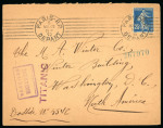 Stamp of Maritime Mail 1912 (Mar 6) envelope from Paris to the USA with "TITANIC" handstamp
