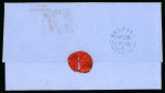 Stamp of Ireland » Postal History (Arranged alphabetically by County) Antrim - Ahoghill to Belfast: 1826-1860 Attractive group of sixty-five covers or part covers mounted on 55 album pages, showing an array of postal markings including mileage mkgs ANTRIM/93 in red (2), BALLINDERRY/75 in b