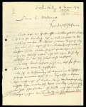 Stamp of Aerophilately » Zeppelins Count Ferdinand von Zeppelin handwritten letter, dated May 28 1901, two-sided, with contents including the purchase of the Griesheim airfield