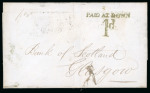 Stamp of Ireland » Postal History (Arranged alphabetically by County) Down - Annalong to Knockcloghram: 1765-1860 Attractive group of fifty-nine covers or part covers mounted on 46 album pages, showing an array of postal markings including mileage mkgs ARDGLASS/90 (3), BANBRIDGE/60 in red,