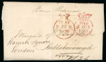 Stamp of Ireland » Postal History (Arranged alphabetically by County) Down - Annalong to Knockcloghram: 1765-1860 Attractive group of fifty-nine covers or part covers mounted on 46 album pages, showing an array of postal markings including mileage mkgs ARDGLASS/90 (3), BANBRIDGE/60 in red,