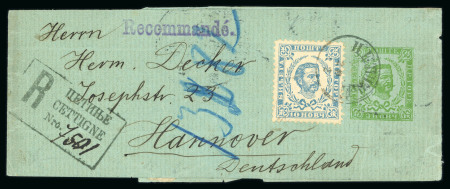 Stamp of Montenegro Montenegro 1893 3h stationery wrapper registered uprated
