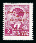 Stamp of Italy » Italian Occupations WWII » Montenegro Italian Occupation Montenegro 1942 unissued red overprint 0.25 and 2L