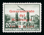 Stamp of Italy » Italian Occupations WWII » Montenegro Italian Occupation Montenegro 1942 red and black Airmail overprints