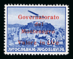 Stamp of Italy » Italian Occupations WWII » Montenegro Italian Occupation Montenegro 1942 red and black Airmail overprints