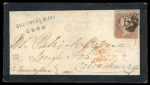 Stamp of Ireland » Postal History (Arranged alphabetically by County) Cork - Cork City: 1710-1858 Attractive group of eighty-six covers or part covers mounted on 56 album pages, showing an array of postal markings including mileage mkgs CORK/124 in red (8), curved CORK*124* in red(2), line