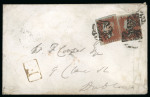 Stamp of Ireland » Postal History (Arranged alphabetically by County) Cork - Cork City: 1710-1858 Attractive group of eighty-six covers or part covers mounted on 56 album pages, showing an array of postal markings including mileage mkgs CORK/124 in red (8), curved CORK*124* in red(2), line