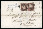 Stamp of Ireland » Postal History (Arranged alphabetically by County) Down - Laurencetown - Warrenpoint: 1778-1860 Attractive group of fifty-five covers or part covers mounted on 41 album pages, showing an array of postal markings including mileage mkgs two types NEWRY/50 in red (8), two w