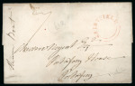 Stamp of Ireland » Postal History (Arranged alphabetically by County) Down - Laurencetown - Warrenpoint: 1778-1860 Attractive group of fifty-five covers or part covers mounted on 41 album pages, showing an array of postal markings including mileage mkgs two types NEWRY/50 in red (8), two w