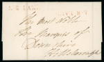 Stamp of Ireland » Postal History (Arranged alphabetically by County) Down - Laurencetown - Warrenpoint: 1778-1860 Attractive group of fifty-five covers or part covers mounted on 41 album pages, showing an array of postal markings including mileage mkgs two types NEWRY/50 in red (8), two w