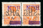Stamp of Croatia Croatia 1941 Kingdom issues obliterated, NDH handstamp, SHG perfin 0.50 pair and 2d
