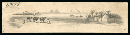 Stamp of Egypt » 1879 De La Rue » Essays Unadopted horizontal engraved essay by Waterlow Borthers & Layton depicting boats on the Nile