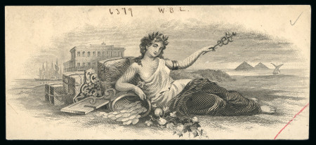 Stamp of Egypt » 1879 De La Rue » Essays Unadopted horizontal engraved essay by Waterlow Brothers & Layton depicting woman lying in the desert