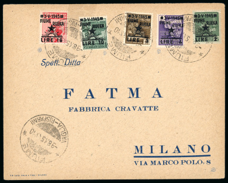 Stamp of Italy » Italian Occupations WWII » Fiume Kupa Italian Occupatiom Fiume 1945 2l to 16L surcharges ex 6L, inverted ovpts