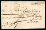 Stamp of Ireland » Postal History (Arranged alphabetically by County) Cork - Carrigaline - Curryglass: 1757-1860 Attractive group of thirty-seven covers or part covers mounted on 31 album pages, showing an array of postal markings including mileage mkgs CASTLETOWN/198 in black, CASTLETOWN/