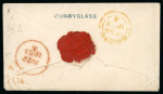 Stamp of Ireland » Postal History (Arranged alphabetically by County) Cork - Carrigaline - Curryglass: 1757-1860 Attractive group of thirty-seven covers or part covers mounted on 31 album pages, showing an array of postal markings including mileage mkgs CASTLETOWN/198 in black, CASTLETOWN/
