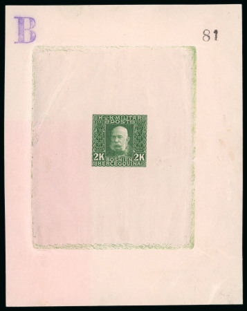 Stamp of Bosnia and Herzegovina Bosnia Herzegovina 1912 imperf 2k numbered proof in green