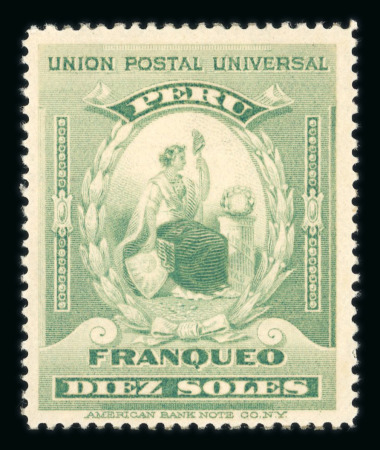 Stamp of Peru Peru 1899 10p green Liberty hinged mint