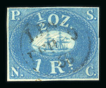 Stamp of Peru » Pacific Steam Navigation Co. Issue Peru Steam Navigation company 1857 1/2 Oz 1R blue used