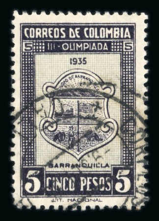 Stamp of Colombia Colombia 1934 3rd National Olympics 5p and 10p used