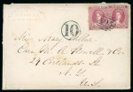 Stamp of Bahamas Bahamas 1866 double rate cover to New York 