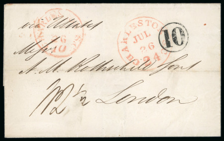Stamp of United States » Incoming Mail Cuba 1851 outer letter sheet to London via Charletown S.C.