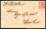 Stamp of Great Britain » 1854-1900 Postal History of the Perforated Line Engraved and Surface Printed Issues Cuba British Post Office 1871 4d wrapper from Havana to Vera Cruz, Mexico