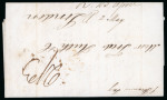 Stamp of Cuba » Outgoing Mail Cuba British Post Offices 1842 entire to London with blue Havana double arc