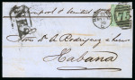Stamp of Great Britain » 1854-1900 Postal History of the Perforated Line Engraved and Surface Printed Issues Cuba 1870-72 three entires from Birmingham to Habana