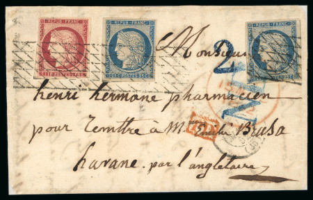 Stamp of France » Type Cérès de 1849-1850 1852, Devant de lettre de la France à destination de