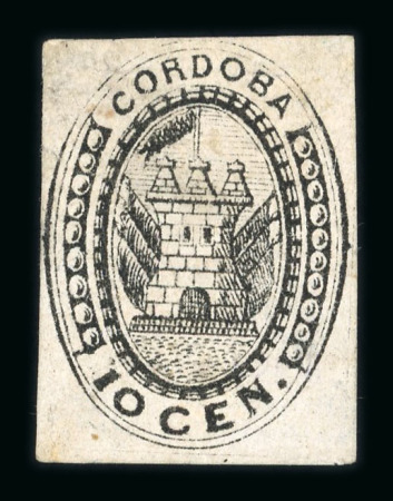 Stamp of Argentina » Cordoba Argentina Cordoba 1858 10c black unused without gum
