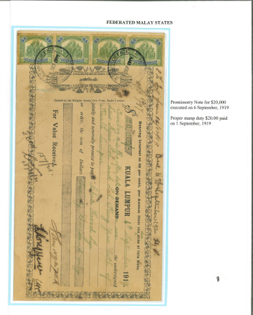 Stamp of Malaysia » Malaysian States Collections and Lots Malaya 1890s to 1980s Revenue collection stamps and documents