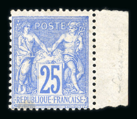 Stamp of France » Type Sage 1876-1900 1876, Y&T n°68 Sage 25c outremer (I) neuf avec gomme
