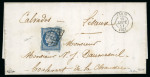 Stamp of France » Type Cérès de 1849-1850 1849, Cérès n°3 20c noir oblitéré grille sur lettre