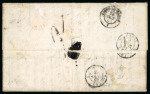 Stamp of France » Type Cérès de 1849-1850 1850, Cérès n°2 15c vert sur lettre pour Paris depuis