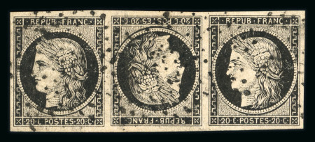 Stamp of France » Type Cérès de 1849-1850 1849, bande de trois contenant une paire tête-bêche