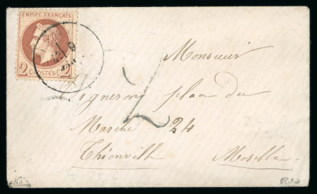 Stamp of France » Alsace-Lorraine 1853, Lettre de Cayenne (Guyane Française) pour Paris