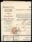 Stamp of France » Emission de Bordeaux 1870 1872, enveloppe affranchie comme un imprimé sous bande