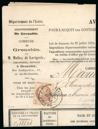 Stamp of France » Emission de Bordeaux 1870 1872, enveloppe affranchie comme un imprimé sous bande