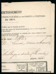 Stamp of France » Emission de Bordeaux 1870 1872, enveloppe affranchie comme un imprimé sous bande