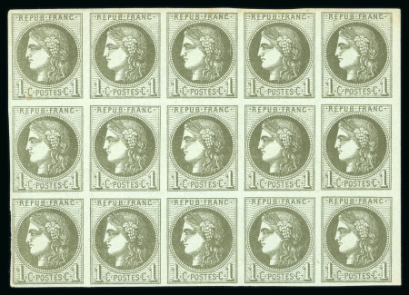 Stamp of France » Emission de Bordeaux 1870 1870, Émission de Bordeaux, bloc report complet neuf du n