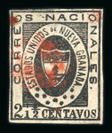 Stamp of Colombia 1861-62, group incl. 1861 2 1/2c used (YT 10 €1'000)