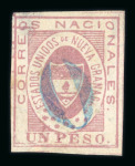 Stamp of Colombia 1861-62, group incl. 1861 2 1/2c used (YT 10 €1'000)